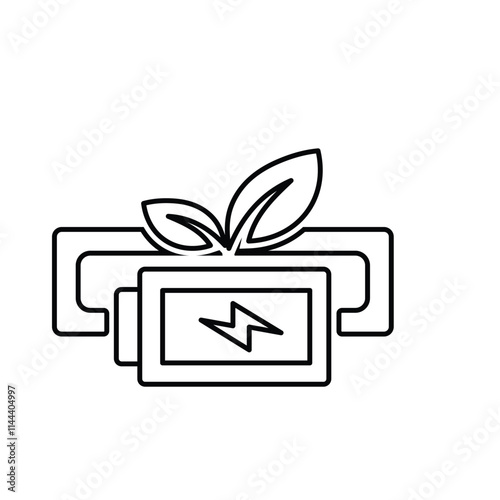 green energy icon. sustainability energy battery. Collection of renewable energy, ecology and green electricity icons. Line design style. vector design