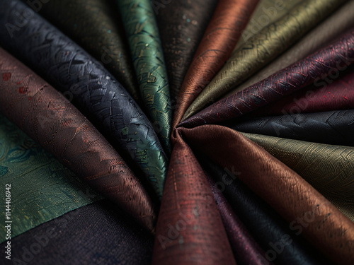 Colorful fabrics soft exquisite texture ornate textile
