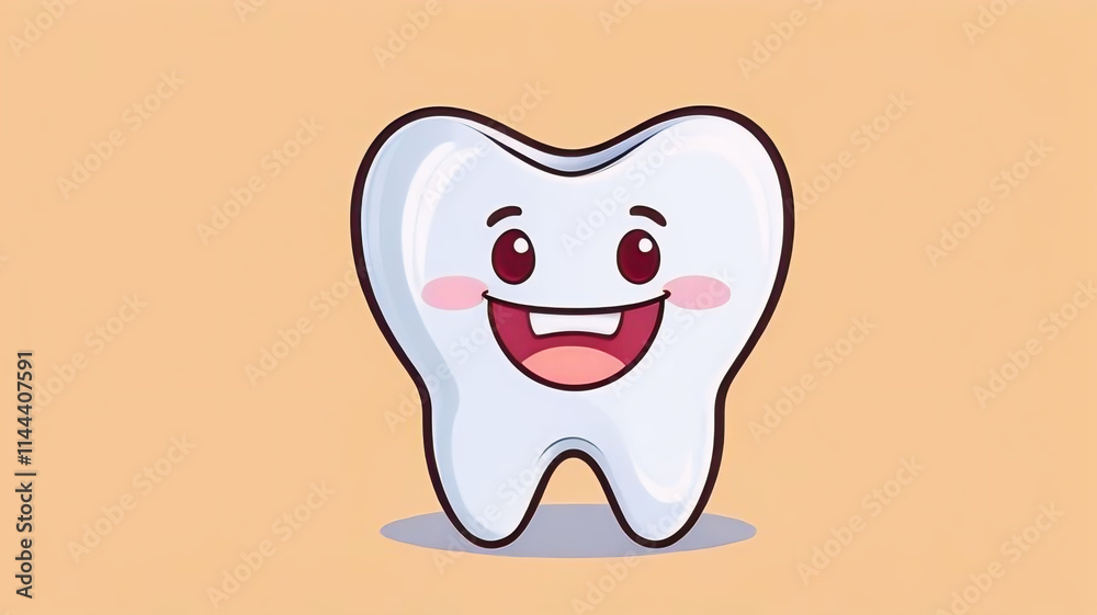 Funny teeth model in flat style Funny teeth model in flat style