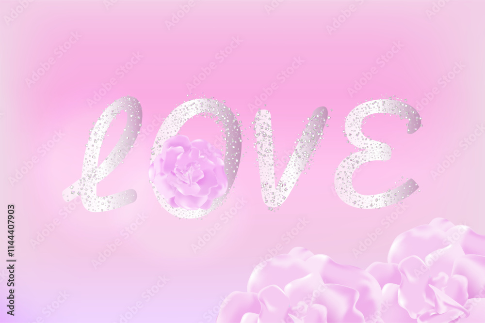 Naklejka premium Pink Valentine background with copy space, illustration vector.