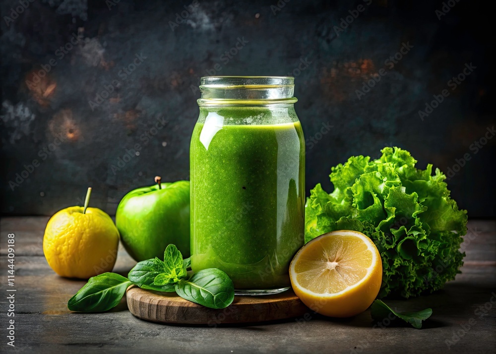Green Smoothie Detox Recipe: Apple, Lettuce & Lemon Minimalist Photo Green Smoothie Detox Recipe: Apple, Lettuce & Lemon Minimalist Photo