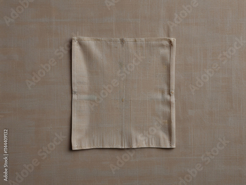 Gray fabric patch, sewing stitching and mending, cloth textile