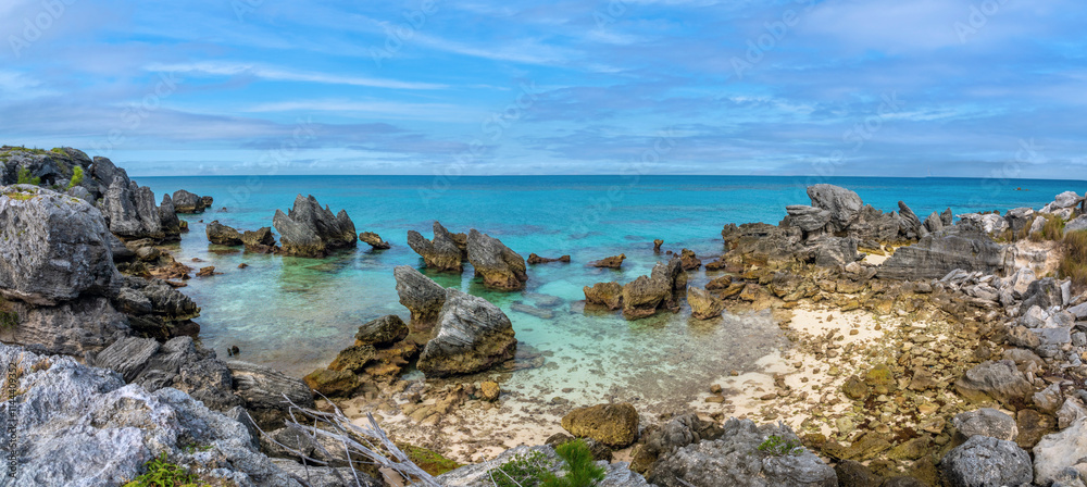 beautiful rocky beaches in the north coast of St. George Island, Bermuda, British Overseas Territory, UK beautiful rocky beaches in the north coast of St. George Island, Bermuda, British Overseas Territory, UK
