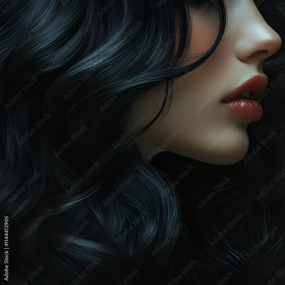 portrait of a woman with long hair portrait of a woman with long hair