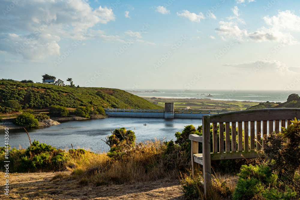 jersey, channel islands, scenic view, bench, water, ocean, tower, Val de la Mare Arboretum, sky, blue, relax, jersey, channel islands, scenic view, bench, water, ocean, tower, Val de la Mare Arboretum, sky, blue, relax,