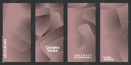 A set of four vertical panels with smooth, abstract brown waves and gradients. Elegant and modern design, ideal for backgrounds, presentations, or graphic design projects