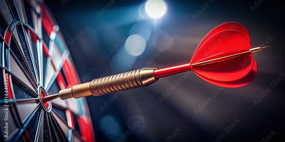 Red Bullseye Dart Arrow Center Hit - Professional Product Photo, Target Practice, Archery, Success, Aim, Precision Red Bullseye Dart Arrow Center Hit - Professional Product Photo, Target Practice, Archery, Success, Aim, Precision
