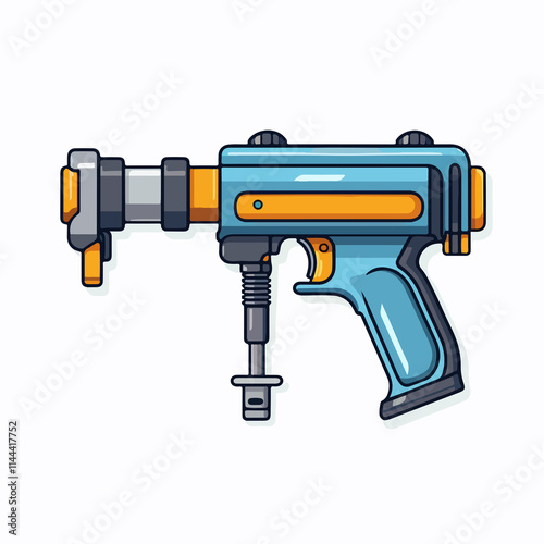 Flat Icon Vector Illustration of Compressor Gun Mechanic Tool