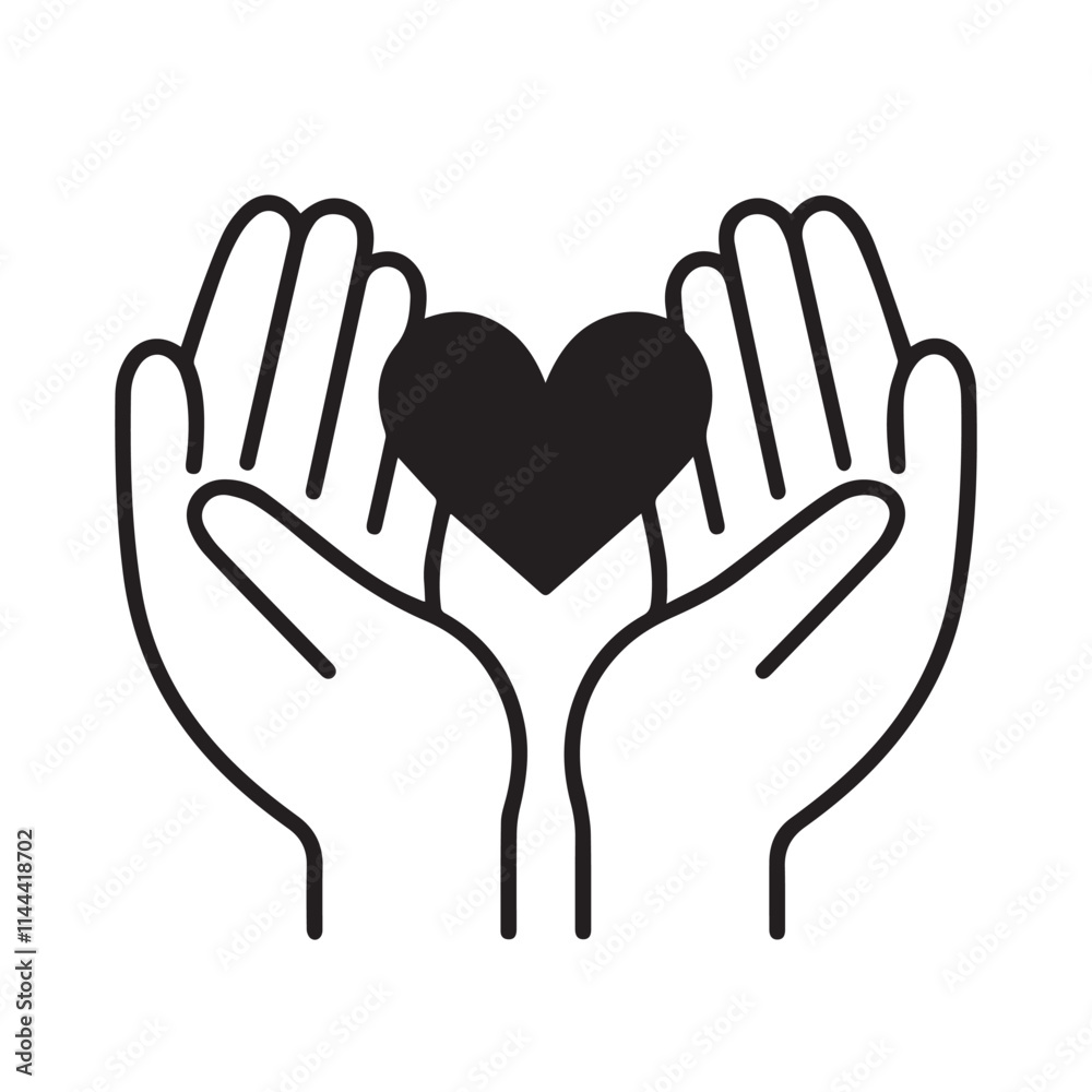 Fototapeta premium heart vector silhouette