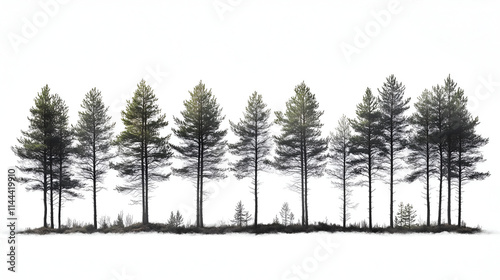 Wallpaper Mural silhouette of pine forest on white, Redwood tree-line silhouette	
 Torontodigital.ca