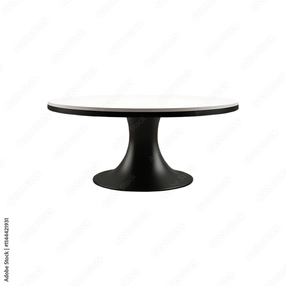 Modern round wooden table isolated on transparent background Modern round wooden table isolated on transparent background