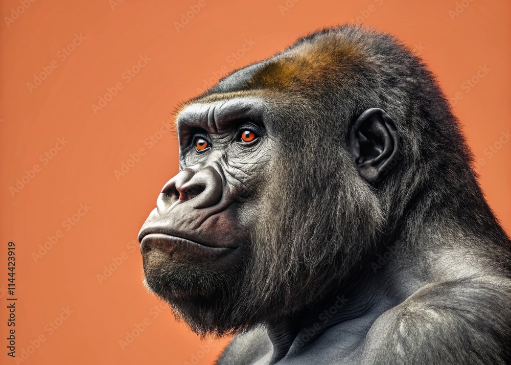 Obraz premium Sleek Gorilla Profile: Modern Branding Panoramic Photography