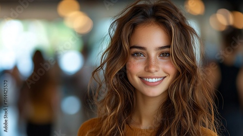 Wallpaper Mural Smiling woman in a positive customer focused business environment Torontodigital.ca