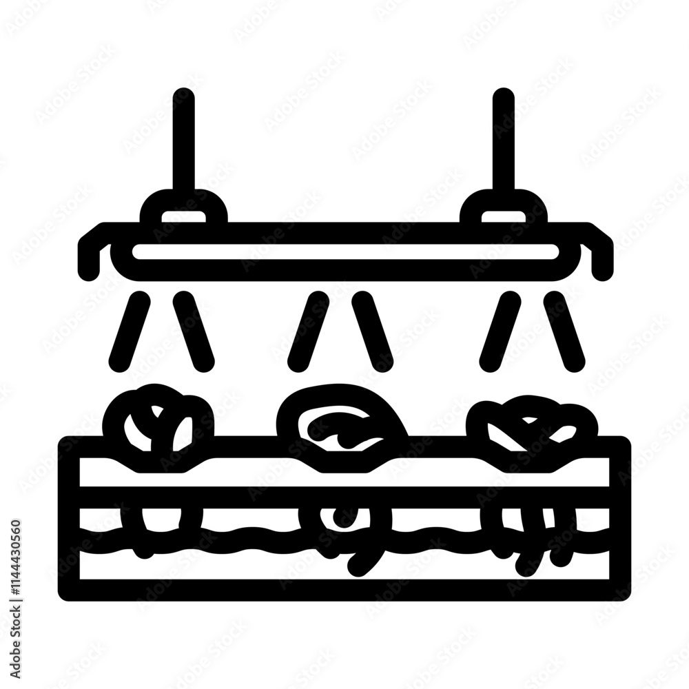 hydroponics system agri tech line icon vector. hydroponics system agri tech sign. isolated contour symbol black illustration hydroponics system agri tech line icon vector. hydroponics system agri tech sign. isolated contour symbol black illustration