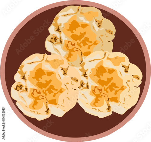 Hup Toh Soh (Chinese Walnut Biscuits) Chinese New year food clipart 