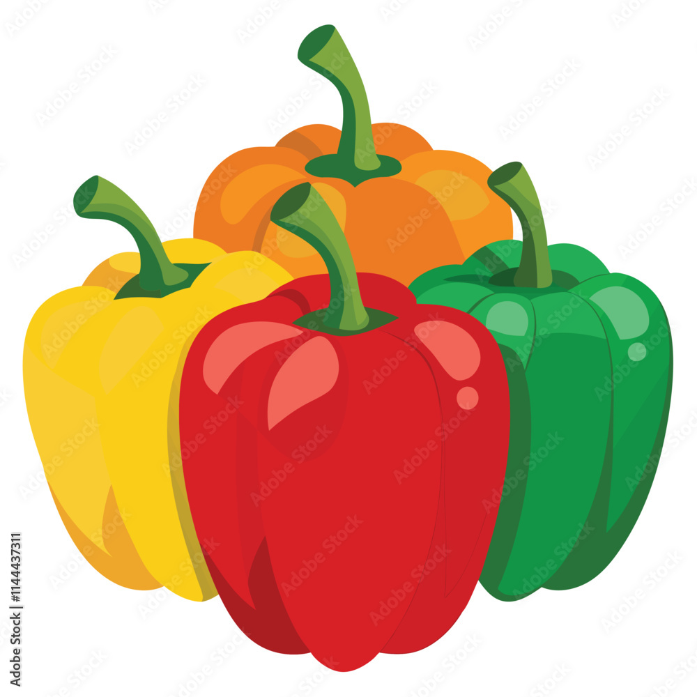 red bell pepper isolated on white background red bell pepper isolated on white background