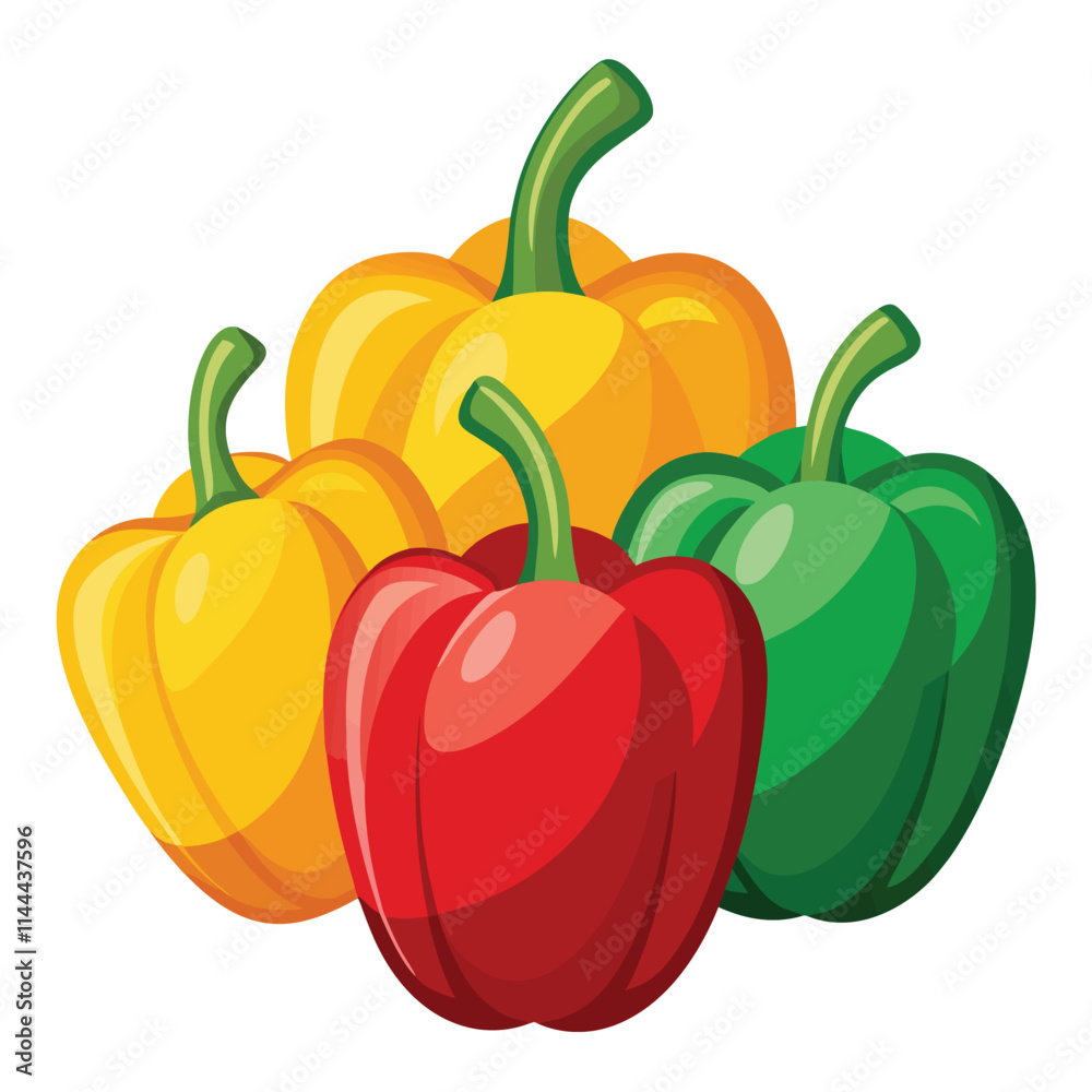 red bell pepper isolated on white background red bell pepper isolated on white background