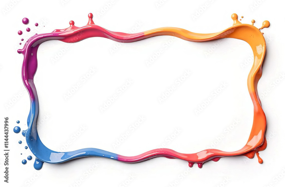 Liquid Colorful Frame with Copy Space Isolated on White Background. Liquid Colorful Frame with Copy Space Isolated on White Background.
