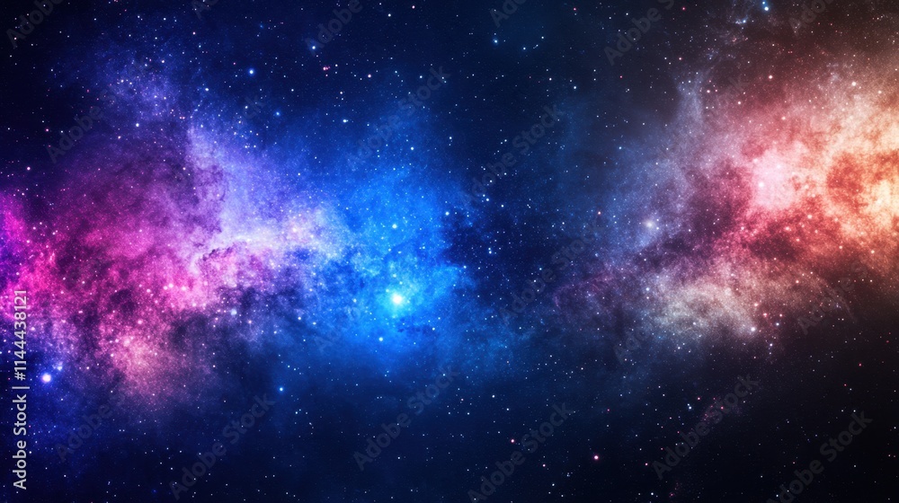 Fototapeta premium Stunning Cosmic Scene of Colorful Galaxy and Stars in Deep Space