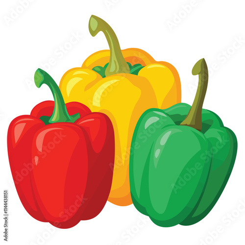 red bell pepper isolated on white background