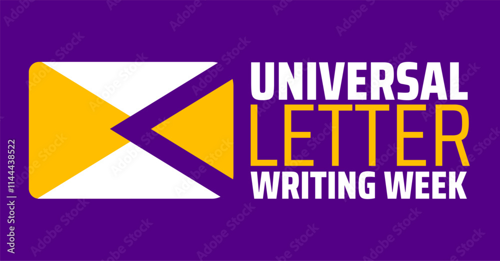 Naklejka premium Universal letter writing week background banner or poster design template. observed every year in January. Holiday concept. Use to any Template, card, poster, placard, template.