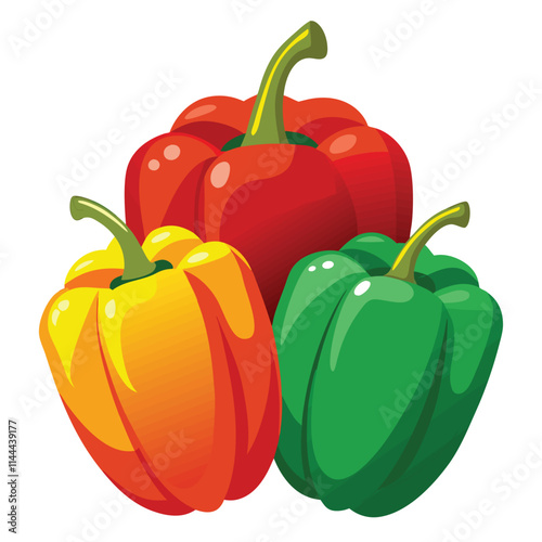 red bell pepper isolated on white background