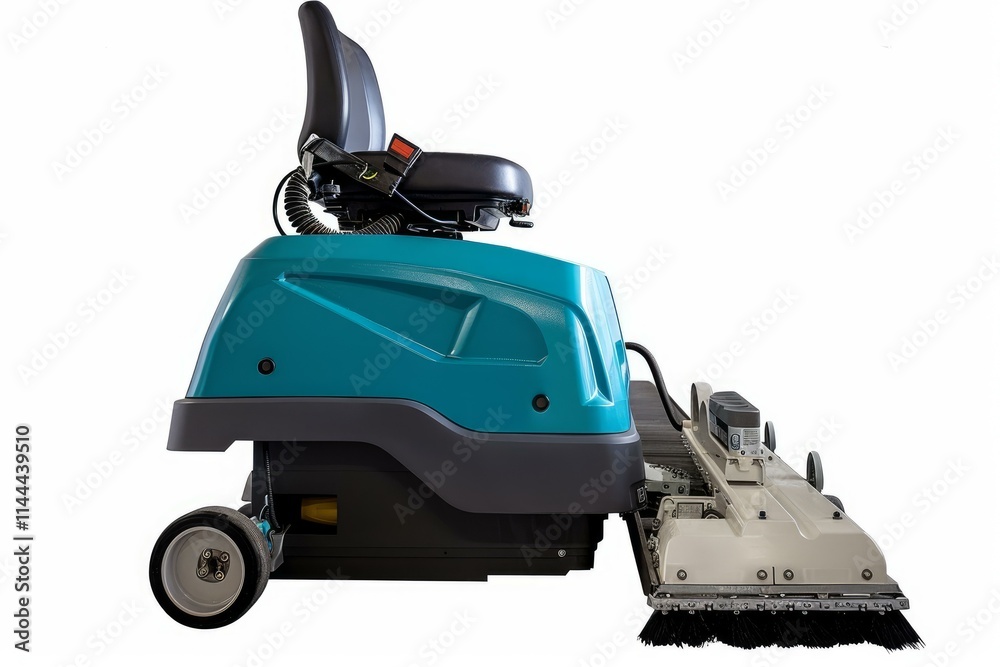 Ride on sweeper machine for cleaning large areas, isolated on white background Ride on sweeper machine for cleaning large areas, isolated on white background