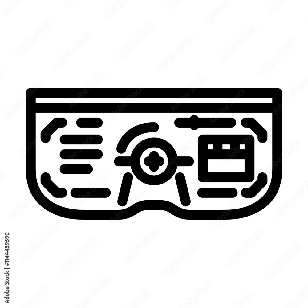 virtual user interface augmented reality line icon vector. virtual user interface augmented reality sign. isolated contour symbol black illustration
