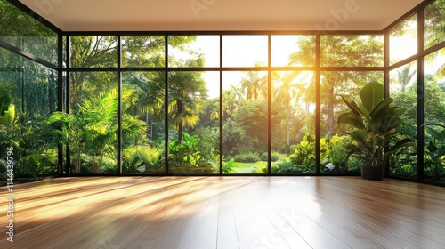 Sunlit Room With Expansive Tropical Garden View