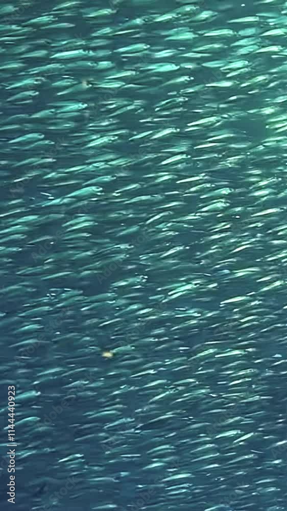 Experience stunning view of vibrant school of sardines gliding through clear waters of Philippine archipelago, showcasing natures beauty and wonder of marine life that captivates all witnesses Experience stunning view of vibrant school of sardines gliding through clear waters of Philippine archipelago, showcasing natures beauty and wonder of marine life that captivates all witnesses