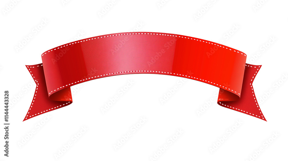 Maroon ribbon banner with curved edges isolated on transparent background, copy space for text Maroon ribbon banner with curved edges isolated on transparent background, copy space for text