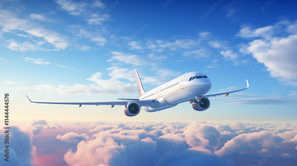 Obraz premium Airplane in the clouds