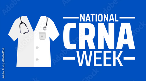 National Certified Registered Nurse Anesthetists Week or national CRNA week background banner or poster design template. observed every year in January. Holiday concept. Use to any Template, card, pos