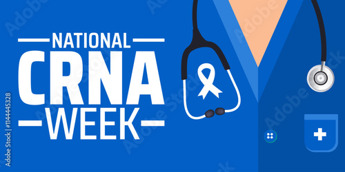 National Certified Registered Nurse Anesthetists Week or national CRNA week background banner or poster design template. observed every year in January. Holiday concept. Use to any Template, card, pos