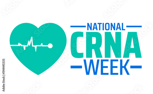 National Certified Registered Nurse Anesthetists Week or national CRNA week background banner or poster design template. observed every year in January. Holiday concept. Use to any Template, card, pos