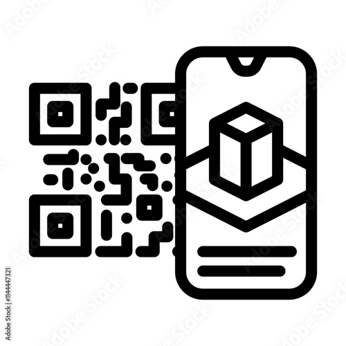 ar marker augmented reality line icon vector. ar marker augmented reality sign. isolated contour symbol black illustration