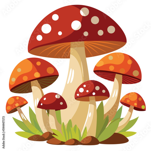 mushrooms on a white background