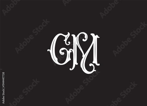 GM initial creative modern minimalist elegant logo design for luxury band company
