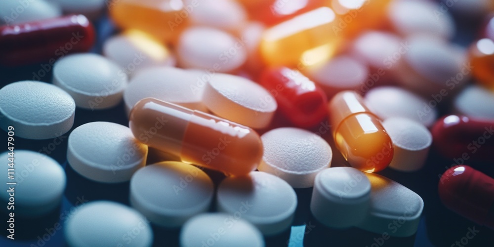 Close-up view of assorted prescription and over-the-counter pills scattered on a table, emphasizing the importance of medication management. Close-up view of assorted prescription and over-the-counter pills scattered on a table, emphasizing the importance of medication management.
