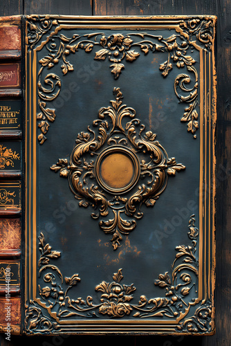 Vintage brown and gold book cover filled with chubby chic, suitable as a background image