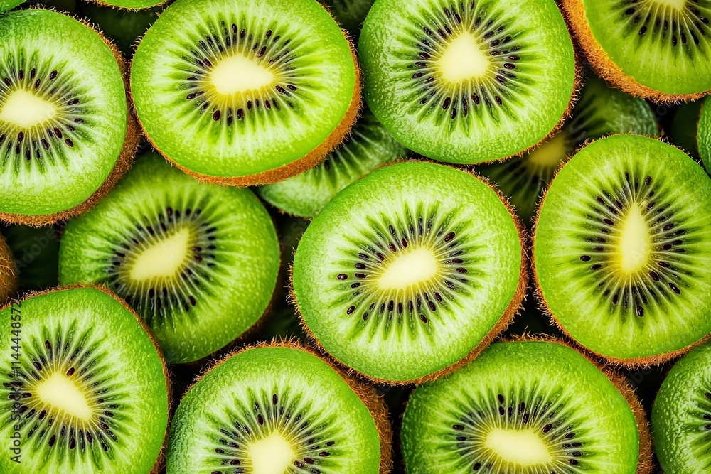 Vibrant and Nutritious Fresh Kiwi Fruit Arranged in a Striking Pattern for Commercial Photography Vibrant and Nutritious Fresh Kiwi Fruit Arranged in a Striking Pattern for Commercial Photography