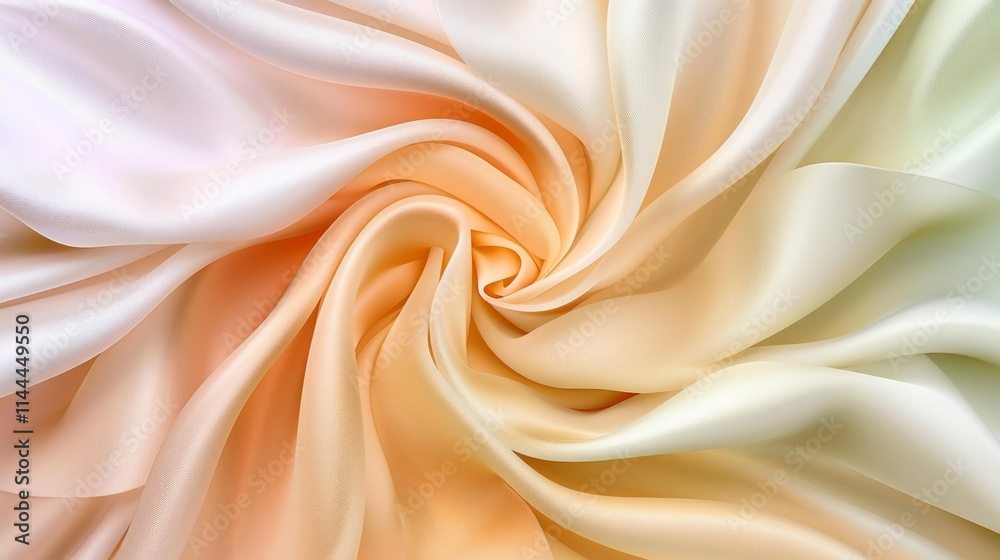 Fototapeta premium Dynamic pastels: Flowing fabric in soft pastel gradients, dynamically lit with subtle shadow transitions