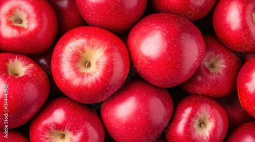 A bunch of red apples are piled on top of each other photo