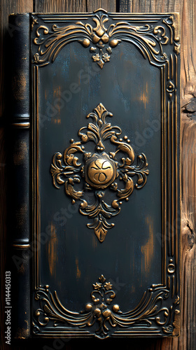 Vintage brown and gold book cover filled with chubby chic, suitable as a background image