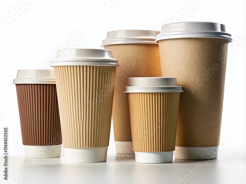 Wallpaper Mural Takeaway Coffee Cups: Size Comparison Photography - Small, Medium, Large Coffee Cups Torontodigital.ca
