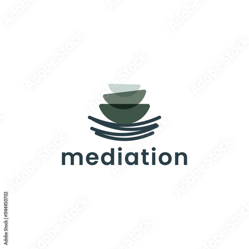 Stacked stone meditation logo 