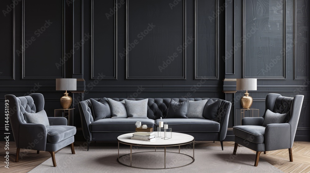 Soft, ambient lighting cascades from a grand chandelier, illuminating the polished wooden floors and silk curtains. Soft, ambient lighting cascades from a grand chandelier, illuminating the polished wooden floors and silk curtains.