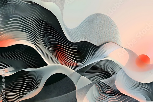 Abstract vector shapes creating a sense of depth and dimension, presented in a visually stunning photo