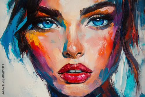 A bold paintin in oil of a woman