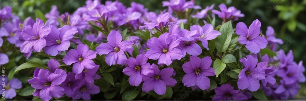Colorful Brunfelsia purple flowers growing in the wild, gardens, foliage, nature photography Colorful Brunfelsia purple flowers growing in the wild, gardens, foliage, nature photography
